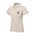 Women’s short sleeve piqué polo shirt, 200 g/m2, Elevate Life sand colour