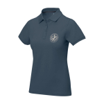 Women’s short sleeve piqué polo shirt, 200 g/m2, Elevate Life cyan blue colour
