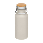 Single-wall stainless steel bottle, bamboo lid, 550ml sand colour