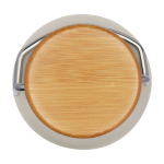 Single-wall stainless steel bottle, bamboo lid, 550ml sand colour