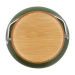 Single-wall stainless steel bottle, bamboo lid, 550ml dark green colour