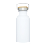 Single-wall stainless steel bottle, bamboo lid, 550ml second front view
