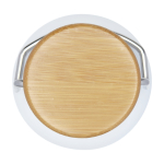 Single-wall stainless steel bottle, bamboo lid, 550ml third front view