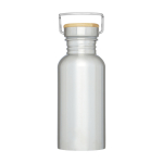 Single-wall stainless steel bottle, bamboo lid, 550ml second front view