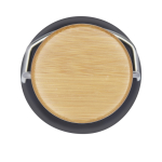 Single-wall stainless steel bottle, bamboo lid, 550ml third front view