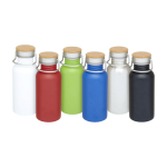 Single-wall stainless steel bottle, bamboo lid, 550ml second multiple colours view