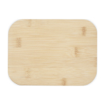 Glass lunch box, bamboo lid, silicone seal, 1L second front view