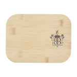 Glass lunch box, bamboo lid, silicone seal, 1L pad printing view