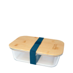 Glass lunch box, bamboo lid, silicone seal, 1L