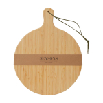 Bamboo chopping board, coloured strap handle dark green colour