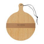 Bamboo chopping board, coloured strap handle third front view