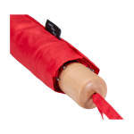 Manual RPET umbrella, 21”, polyester pongee, wooden handle, Ø99cm red colour