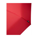 Manual RPET umbrella, 21”, polyester pongee, wooden handle, Ø99cm red colour