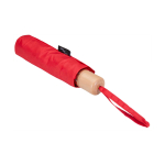 Manual RPET umbrella, 21”, polyester pongee, wooden handle, Ø99cm red colour