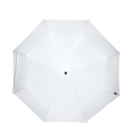 Manual RPET umbrella, 21”, polyester pongee, wooden handle, Ø99cm white colour