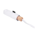 Manual RPET umbrella, 21”, polyester pongee, wooden handle, Ø99cm white colour