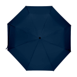 Manual RPET umbrella, 21”, polyester pongee, wooden handle, Ø99cm navy-blue colour