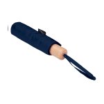 Manual RPET umbrella, 21”, polyester pongee, wooden handle, Ø99cm navy-blue colour