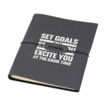 Refillable notebook, recycled plastic cover, two A5 inserts grey colour