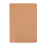 Kraft paper notebook, visible stitched spine, A5, ruled pages natural colour