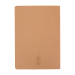 Kraft paper notebook, visible stitched spine, A5, ruled pages natural colour