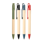 Sugarcane paper pen, colourful clip, blue ink navy-blue colour
