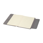 Eco portfolio, walnut wood closure, A5, ruled pages grey colour