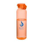 Recycled plastic bottle, silicone carry handle, 630ml orange colour