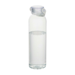 Recycled plastic bottle, silicone carry handle, 630ml transparent colour
