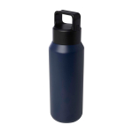 Recycled stainless steel bottle, suitable for carbonated drinks, 600ml navy-blue colour