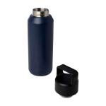 Recycled stainless steel bottle, suitable for carbonated drinks, 600ml navy-blue colour