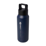 Recycled stainless steel bottle, suitable for carbonated drinks, 600ml navy-blue colour