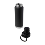 Eco double-wall bottle, anti-leak screw lid, 700ml black colour