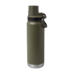 Eco double-wall bottle, anti-leak screw lid, 700ml dark green colour