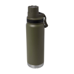 Eco double-wall bottle, anti-leak screw lid, 700ml dark green colour