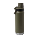 Eco double-wall bottle, anti-leak screw lid, 700ml dark green colour