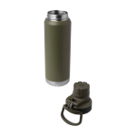 Eco double-wall bottle, anti-leak screw lid, 700ml dark green colour