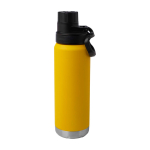 Eco double-wall bottle, anti-leak screw lid, 700ml dark yellow colour