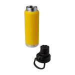 Eco double-wall bottle, anti-leak screw lid, 700ml dark yellow colour