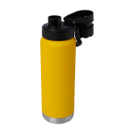 Eco double-wall bottle, anti-leak screw lid, 700ml dark yellow colour