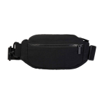 Recycled material shoulder bag, large main pocket black colour