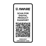 Recycled material shoulder bag, large main pocket white colour