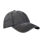 Casual washed-effect cap, recycled cotton, 245 g/m2 black colour