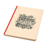 Soft cover notebook, sugarcane paper, RPET, A5, ruled pages salmon colour