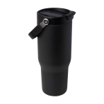 Recycled stainless steel tumbler, dual-function lid, 900ml black colour
