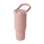 Recycled stainless steel tumbler, dual-function lid, 900ml pastel pink colour