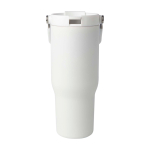 Recycled stainless steel tumbler, dual-function lid, 900ml second front view