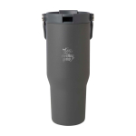 Recycled stainless steel tumbler, dual-function lid, 900ml printed logo view 2