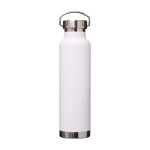 Recycled stainless steel bottle, double wall, screw lid, 650ml white colour