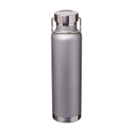 Recycled stainless steel bottle, double wall, screw lid, 650ml grey colour